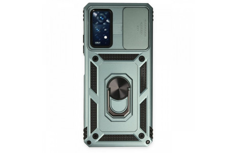 Newface Xiaomi Redmi Note 11 Pro Kılıf Pars Lens Yüzüklü Silikon - Yeşil
