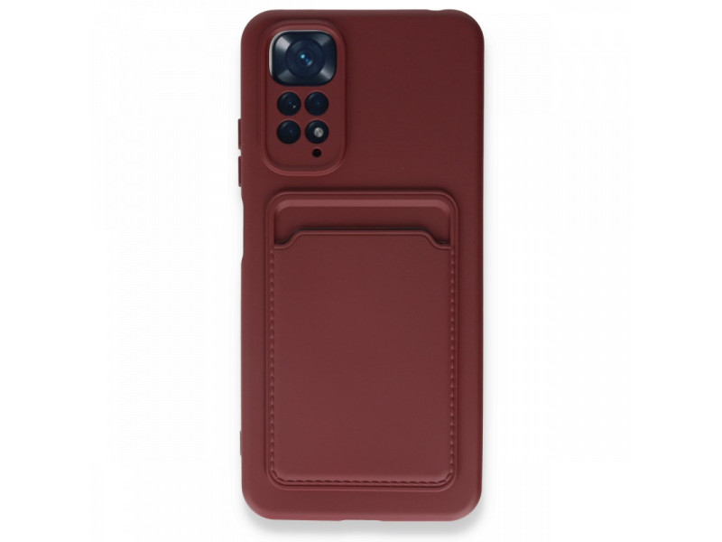 Newface Xiaomi Redmi Note 11S Kılıf Kelvin Kartvizitli Silikon - Bordo