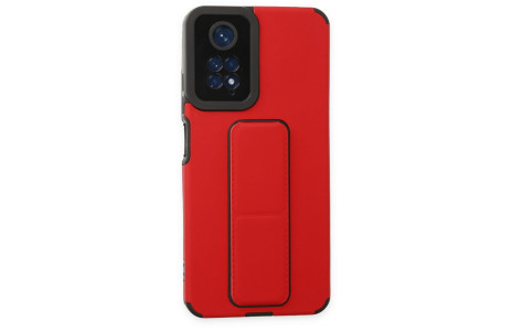 Newface Xiaomi Redmi Note 11S Kılıf Mega Standlı Silikon - Kırmızı