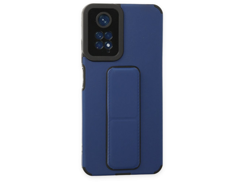 Newface Xiaomi Redmi Note 11S Kılıf Mega Standlı Silikon - Mavi