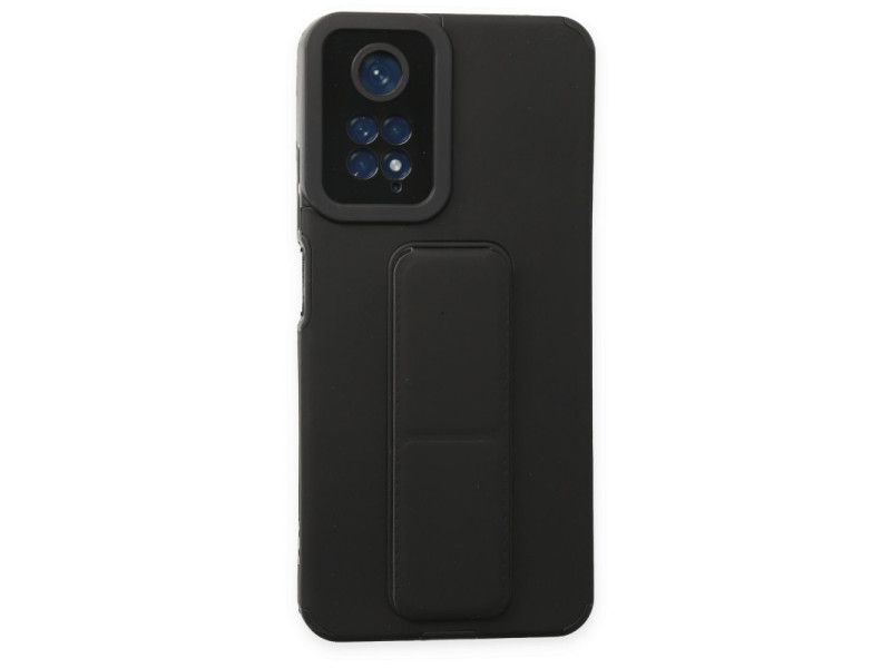 Newface Xiaomi Redmi Note 11S Kılıf Mega Standlı Silikon - Siyah