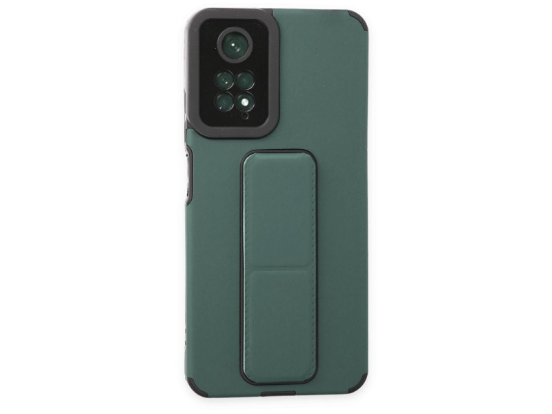 Newface Xiaomi Redmi Note 11S Kılıf Mega Standlı Silikon - Yeşil