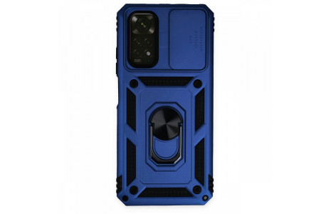 Newface Xiaomi Redmi Note 11S Kılıf Pars Lens Yüzüklü Silikon - Lacivert
