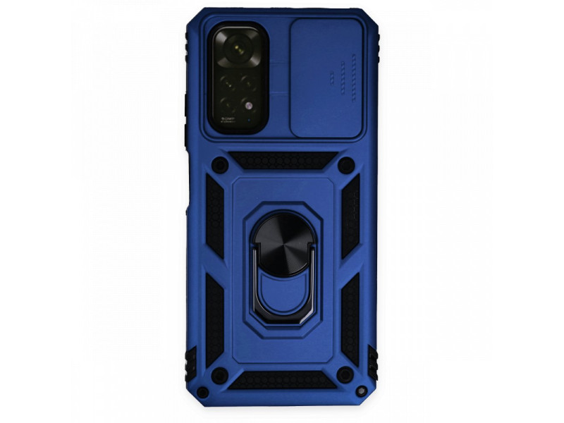 Newface Xiaomi Redmi Note 11S Kılıf Pars Lens Yüzüklü Silikon - Lacivert