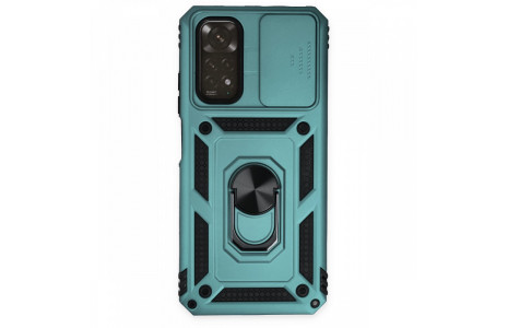 Newface Xiaomi Redmi Note 11S Kılıf Pars Lens Yüzüklü Silikon - Yeşil