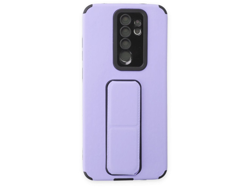 Newface Xiaomi Redmi Note 8 Pro Kılıf Mega Standlı Silikon - Lila