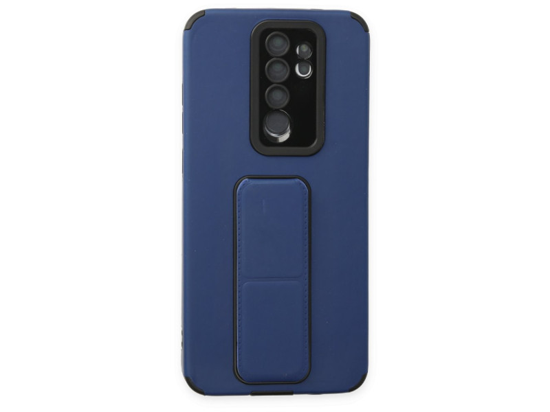 Newface Xiaomi Redmi Note 8 Pro Kılıf Mega Standlı Silikon - Mavi