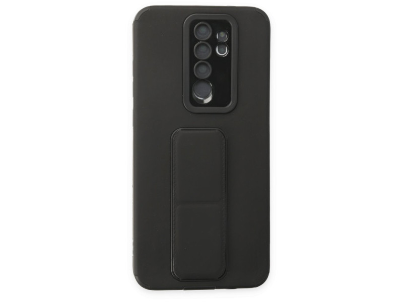 Newface Xiaomi Redmi Note 8 Pro Kılıf Mega Standlı Silikon - Siyah