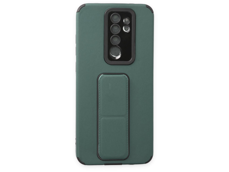 Newface Xiaomi Redmi Note 8 Pro Kılıf Mega Standlı Silikon - Yeşil