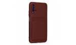 Newface Xiaomi Redmi Note 9 4G Kılıf Kelvin Kartvizitli Silikon - Bordo