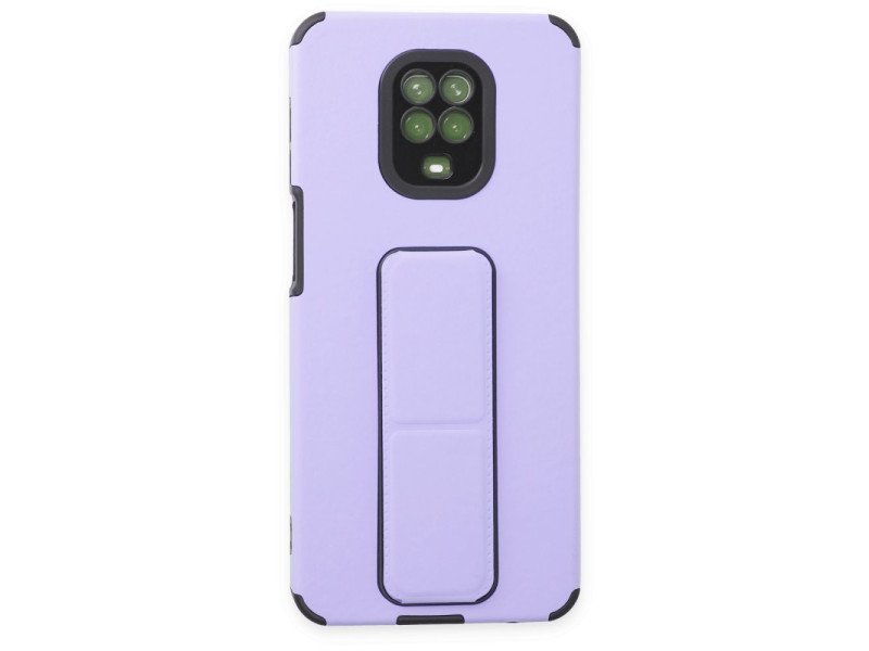 Newface Xiaomi Redmi Note 9 Pro Kılıf Mega Standlı Silikon - Lila