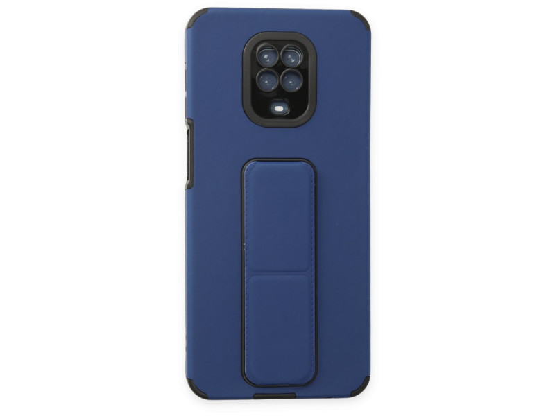 Newface Xiaomi Redmi Note 9 Pro Kılıf Mega Standlı Silikon - Mavi