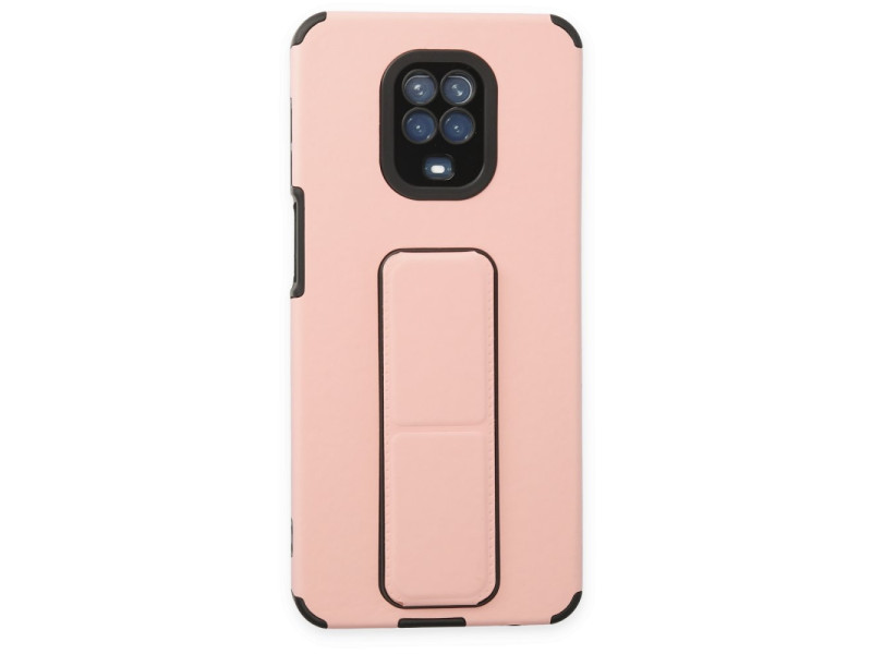 Newface Xiaomi Redmi Note 9 Pro Kılıf Mega Standlı Silikon - Pudra