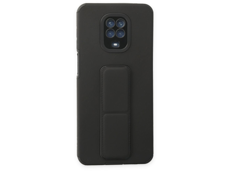 Newface Xiaomi Redmi Note 9 Pro Kılıf Mega Standlı Silikon - Siyah