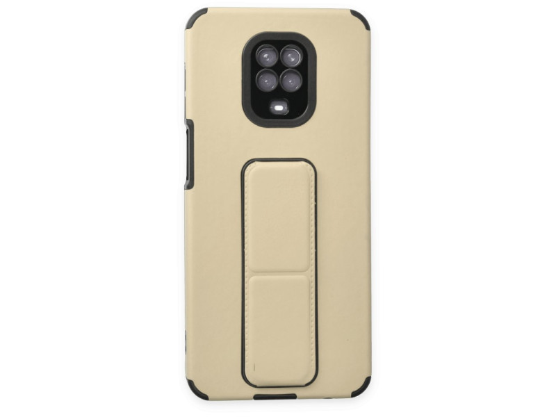 Newface Xiaomi Redmi Note 9S Kılıf Mega Standlı Silikon - Gold