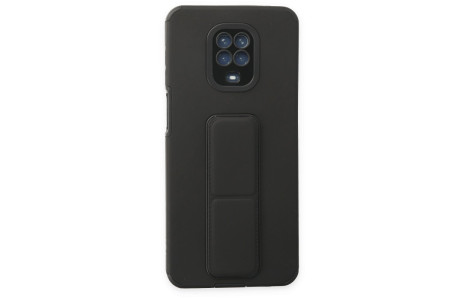 Newface Xiaomi Redmi Note 9S Kılıf Mega Standlı Silikon - Siyah